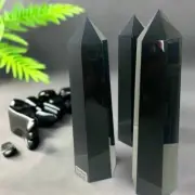 Genuine Black Obsidian Gemstone Crystal Tower 871 grams
