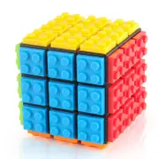 3x3 Build-on Brick Magics Cube Brain Teaser Puzzle And Bricks Toy In 1 For Kids Adult Gift Black