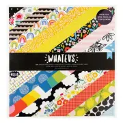 American Crafts Double-Sided Paper Pad 12"X12" 24/Pkg-Black Foil,Whatevs 3403058