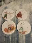 West Elm Rachel Kozlowski Dapper Animal Coasters Set of 4 Fox Hare Bear Raccoon