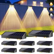 Solar Fence Lights Outdoor, 3 Colors(2700K/4500K/6500K) & 6 Modes Solar Wall ...