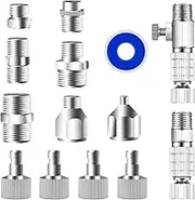 14pcs Multi-Size Airbrush Adapter Set, Quick Release Disconnect Couplers, Adapter Kit Fitting Connector for Air Compressor, Airbrush Hose