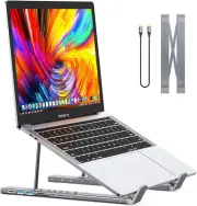 USB C Laptop Docking Station Stand, C Dock Tablet 7 in 1 Grey