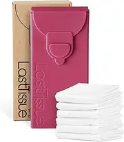 LastTissue Reusable Organic Tissue Pack - Eco Friendly Handkerchiefs - Facial tissues - Redwood Red
