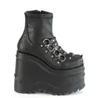 Demonia Wave-110 Black Vegan Leather Platform Boots • Ships in 2-4 Weeks • Go...