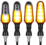 Kinstecks 4PCS Motorcycle Indicators Flowing Turning Indicators Turn Signal Lights 12V for Motorcycle Motorbike Scooter Quad Cruiser Harley Kawasaki Yamaha Suzuki Off Road