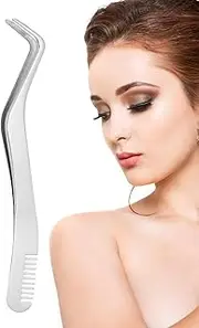 Lash Tweezers Eyelash Extensions, Stainless Steel Eyelash Tweezer Tool, Precision Lash Applicator | Slim Grip Design with Pointed Tip for Professional Use, Lash Clusters, Comb Application Beauty R