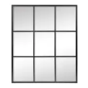 Rectangle Window Iron Frame Mirror 70 cm Black - SML