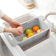 HAOHIZE Adjustable Freezer Baskets, Freezer Storage Containers with Handle, Chest Freezer Basket, Deep, Adjustable Storage Organiser, Container Divider, Expandable (Grey)