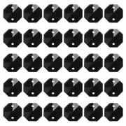 60 Pack K9 Crystal Octagon Beads 2 Holes 14mm Chandelier Prisms Black