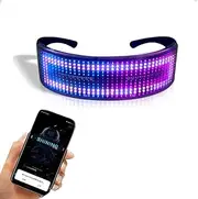Customizable Full Color Shining Glasses, Programmable Bluetooth 4.0 RGB Fullcolor Glowing LED Glasses, USB Rechargeable Future Style LED Light Up Glasses