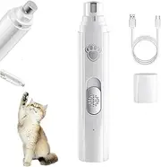 Furryfrend Silent Paw Pro, Furry Basics Paw Trimmer, 2-Speed Low-Noise, Rechargeable Pet Nail Trimmer, Waterproof Rechargeable Electric Quiet Dog Nail Grinder for Dog and Cat Nails Trimming(White)