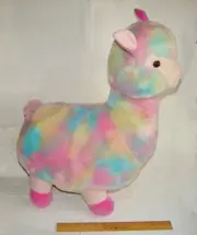 NWOT Llama Alpaca Rainbow Tie Dye 22" Plush by Kellytoy, Stuffed Animal NEW