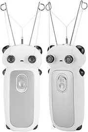 Facial Threading Hair Removal for Women, Cotton Thread Epilator, Facial Hair Removal Device USB Rechargeable with Cotton Thread Roll for Face, Legs, Arms and Body (Black White)