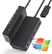 Microsoft Surface Docking Station, 12-in-1 Triple Displays VGA +Dual HDMI Surface Dock, Surface Docking Station for Surface Pro 11/10/9/8/X/7/6/5/4/3, Surface Book, Surface Laptop, Surface Go Dock