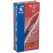 Pilot G2 Retractable Gel Pen 0.7mm Red 12 Pack