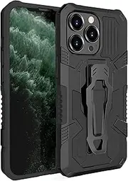 Compatible with iPhone 12 Pro Max 6.7" Case, Military Grade Armor Case with Metal Belt Clip Built-in Kickstand Dual Layer Full Body Case for iPhone 12 Pro Max 6.7"