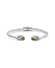 Samuel B. Silver 1.70 ct. tw. Amethyst Twisted Cable Bangle Bracelet