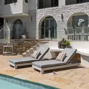 Santorini Aluminium Sun Lounge Set w/ Round Table - Outdoor Sun Lounges