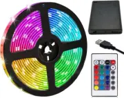 LED Strip Lights Battery Powered, 6.5FT/2M RGB LED Light Strip SMD5050 60 Leds R