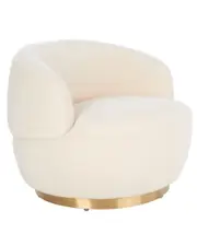 Safavieh Couture Flynn Faux Lamb Wool Swivel Chair