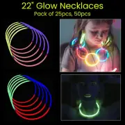 Premium Glow Stick glow Necklaces with Connectors 22" Long Tri-Colored Sticks