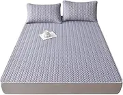YMXWAN 3PCS Bottom Sheet Fade Resistant Breathable Full,Ice Cool Bed Bedspreads with Pillow Case,Summer Cooling Sleeping Mat,Latex Summer Mattress Topper Cover Bed Linen for Bedroom