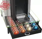 Crystal Tempered Glass Vertuo Pod Holder Drawer, 24 Large or 48 Small Nespresso