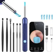 Ear Wax Removal Tool Kit Set Scoop Spoon Cleaning Camera iPhone & Android Blue