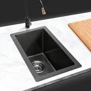 ACA 45x25CM Handmade Stainless Steel Single Nano Kitchen Bar Sink Grey Black Basin