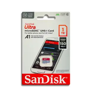 SanDisk Ultra 1TB microSD A1 UHS-I 記憶卡 150MB/s switch適用 廠商直送