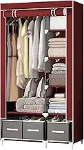 Non-Woven Fabric Portable Closets with Cover Stable Portable Wardrobe Storage Includes 3 Storage Bags for Clothes