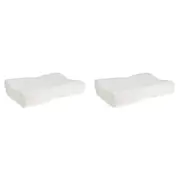 2PK Jason Breezeair Therapeutic Contoured Knitted Memory Foam Pillow White