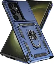[SunStory] for Samsung Galaxy S24 Ultra Case with Kickstand and Slide Camera Cover [ Military-Grade ] Full Body Drop Tested Protective Cover (Blue, Galaxy S24 Ultra 6.8“)