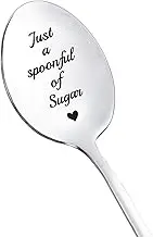Sugar Lover Gift Spoons for Women Men Just a Spoonful of Sugar Spoon for Daughter Best Friend Coffee Dessert Lover Gifts Spoons for Girlfriend Son Christmas Birthday Gift
