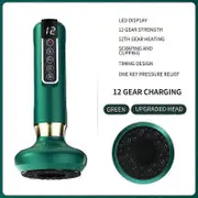 Electric Vacuum Cupping GuaSha Massager Anti Cellulite Body Slimming Scraping Infrared Heat Therapy Body Beauty Electric Guasha 12 Gear Green