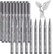 27Pcs Fineliner Pens, FHDUSRYO 9 Size Black Micro-Line Pens, Archival Ink Fine Liner Pens Micro Pen Sets, Waterproof Fine Point Ink Art Pens for Technical Drawing, Sketching, Calligraphy, Signature