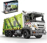 Reobrix Technic 22022 Garbage Truck Building Blocks Set，Remote Control Truck Model Building Kit, Engineering Construction Toy Compatible with Lego, 1355 Pieces