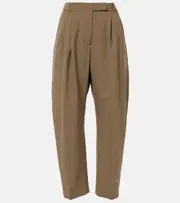[Rohe] Róhe High-rise virgin wool barrel-leg pants UK 12 brown