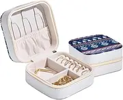 Christmas Knitting Pattern Portable Mini Jewelry Box Leather Ring Earrings Necklace Bracelet Storage Organizer Case Gift Girls Women