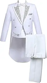 [Maiyifu-GJ] Print Embroidered 2 Piece Suits for Men 1 Button Sequin Blazer Jacket Pants Sets Slim Elegant Wedding Dress Suit