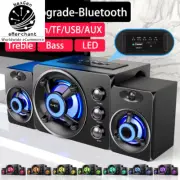 Bluetooth Soundbar Stereo Speaker LED AUX USB Wired Wireless Audio for TV Home