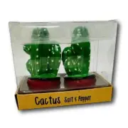 American Atelier Cactus in Red Pot Ceramic Salt and Pepper Shaker