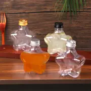 200ML Star Plastic Bottle Clear Milk Tea Coffee Water Bottle Drinking Bottles