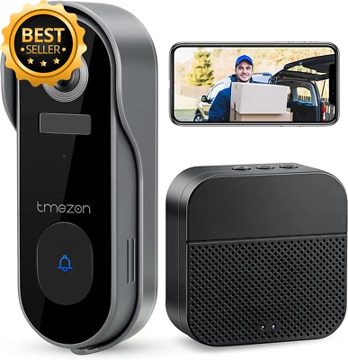 1080P Wireless Video Doorbell Camera w/ Chime PIR Motion Audio Night IP65 WiFi