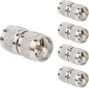 MOOKEERF UHF Connector CB Radio Adapter, 2 Pack UHF PL259 Male to UHF PL259 Male Coax Cable Adapter So239 Jack Connector for CB HAM Radio Antenna, SWR Meter