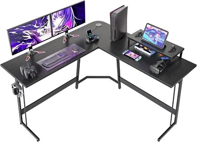 L Shaped Desk 47 Inch Computer Desk with Monitor Stand PC Gaming Desk Corner
