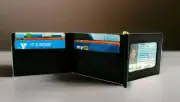 Men's Zee Bi-Fold Wallet Black Leather Front Pocket Walet Card Holder Money Clip