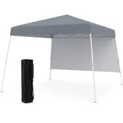Costway 3x3m Pop up Canopy Tent w/1 Sidewall Portable Outdoor Folding Gazebo Shelter Marquee Grey