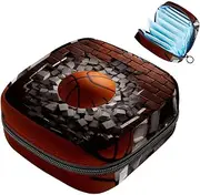 Period Bag,Sanitary Napkin Storage Bag,Basketball Wall Art Abstract,Tampon Bag for Purse